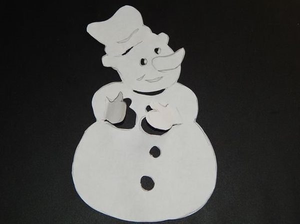 Объемный снеговик своими руками на Новый год из бумаги #49