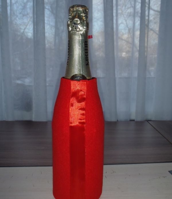 Оформление бутылки шампанского на Новый год 2019 своими руками #35