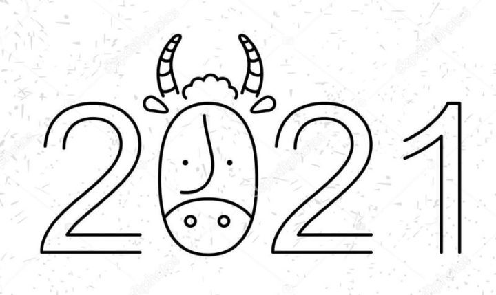 Простые и красивые трафареты на Новый год 2021 для вырезания на окно #27