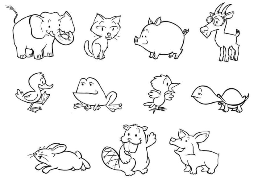 130 рисунков для срисовки с животными