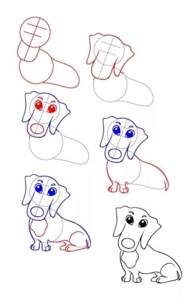 100 рисунков собаки. Легкие и не очень