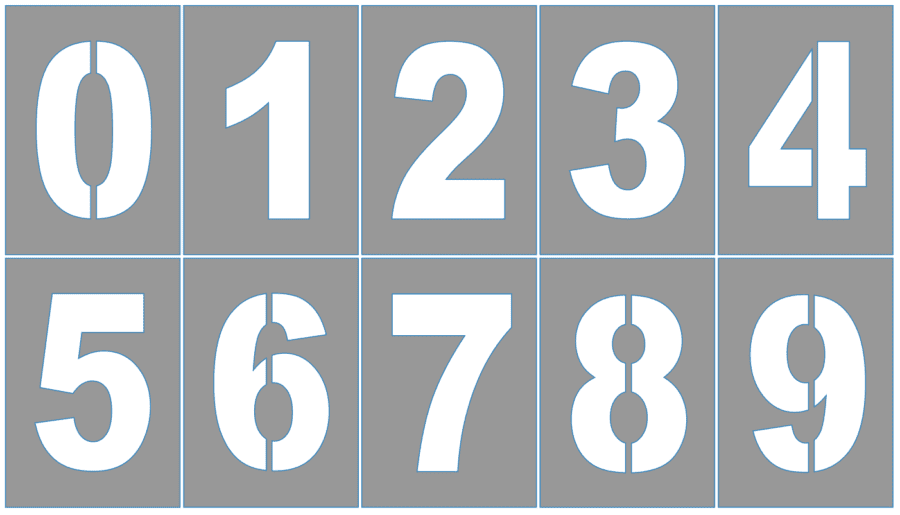 145 шаблонов цифр от 1 до 10