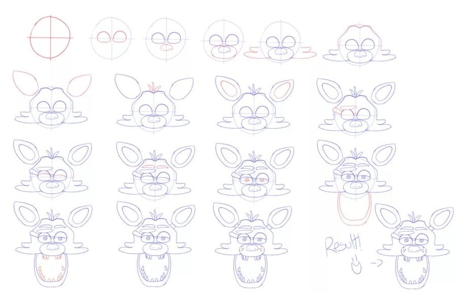 Как нарисовать аниматроников Фнаф: 120 рисунков