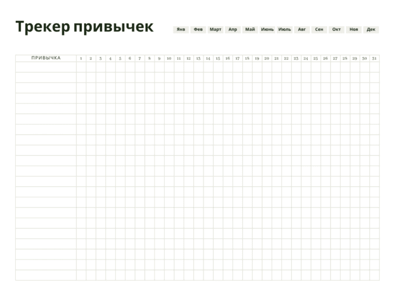 120 шаблонов трекеров привычек