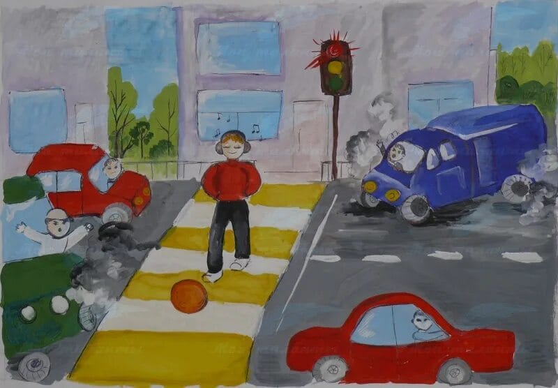 200 рисунков на тему «Правила дорожного движения»