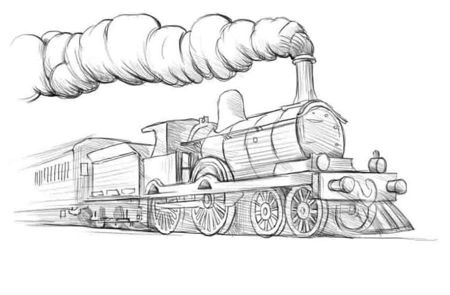 50 рисунков железной дороги