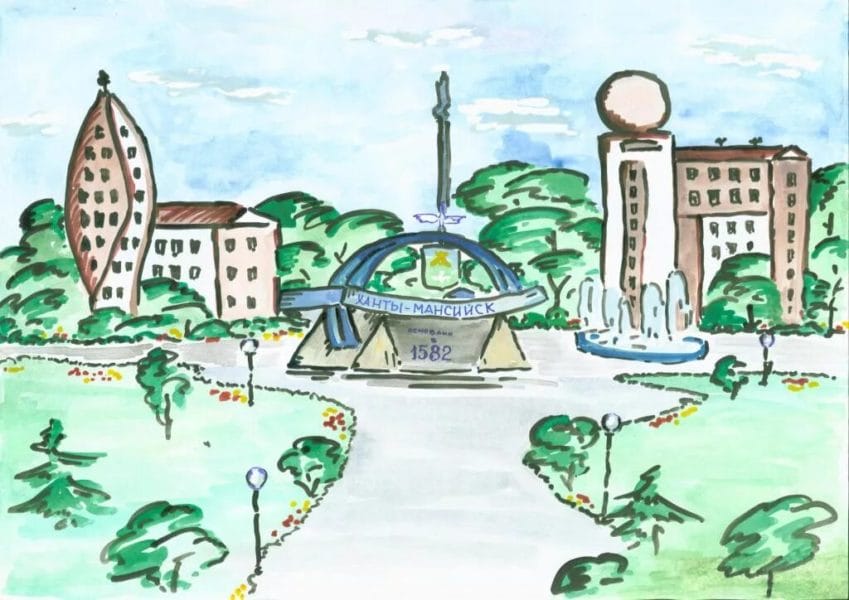 Город будущего: 65 рисунков карандашом и не только