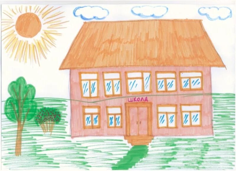 60 детских рисунков школы