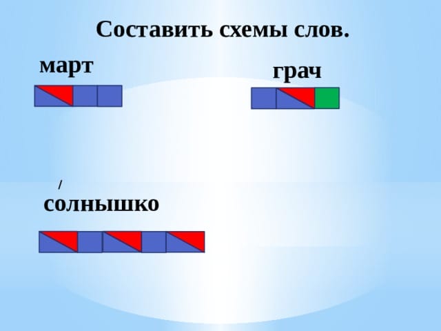 Звуковые схемы слов для 1 класса: 50 картинок