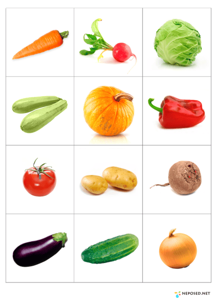 Овощи и фрукты: 100 картинок для детей