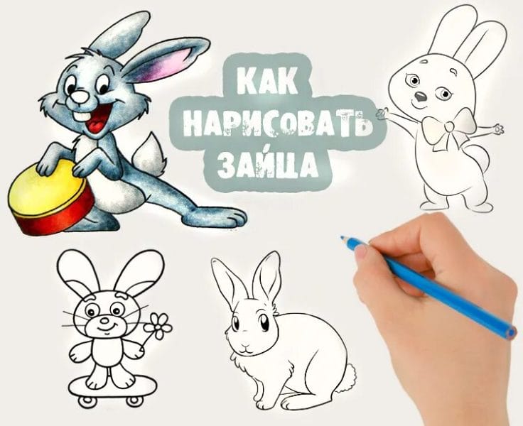 Как нарисовать зайчика: 130 рисунков для детей
