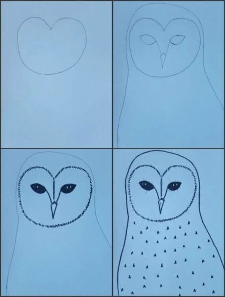 Как рисовать сову: 65 рисунков карандашами и не только