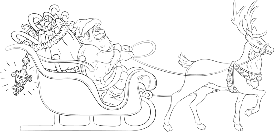 Сани Деда Мороза: 80 шаблонов для вырезания