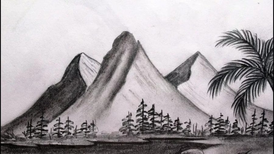 Как нарисовать горы: 105 рисунков с горными пейзажами