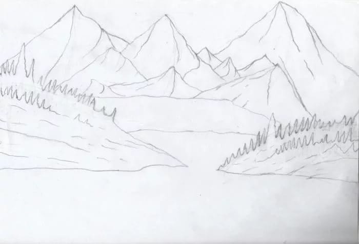 Как нарисовать горы: 105 рисунков с горными пейзажами