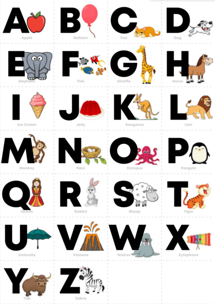 Английские буквы: 180 карточек для распечатки