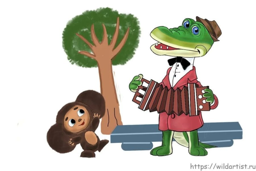 Крокодил Гена и Чебурашка: 75 картинок с героями мультфильма