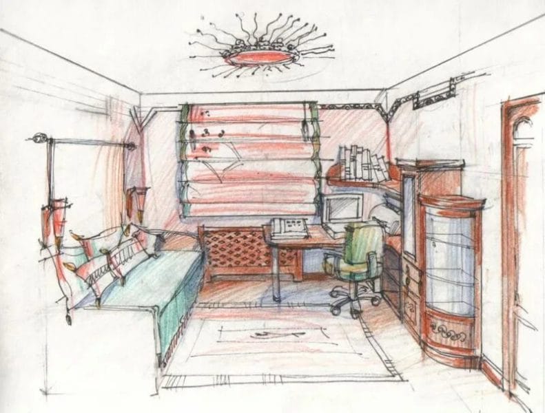 Дизайн комнаты: 110 рисунков