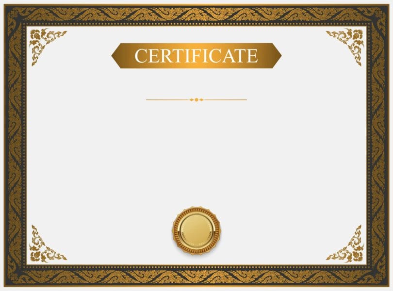 90 пустых шаблонов сертификатов