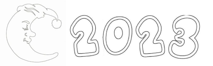 Новогодние цифры 2023: 25 шаблонов для вырезания