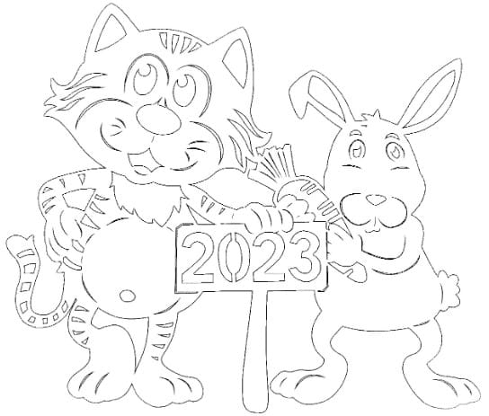 190 вытынанок на 2023 год кролика