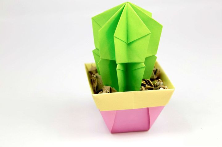 3D оригами кактус