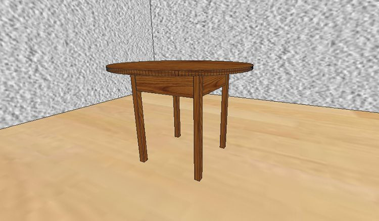 3D визуализация круглого стола из дерева
