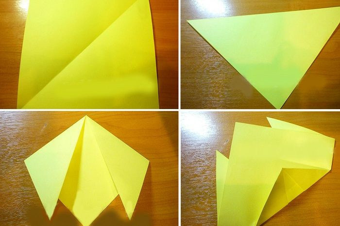 1. Превращаем квадрат в равнобедренный треугольник