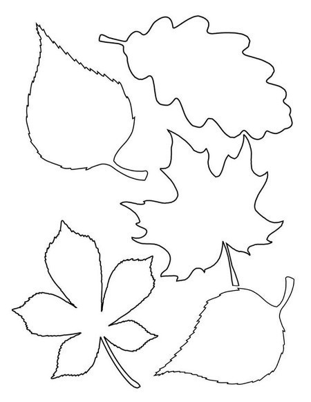 Шаблон с бумажными листьями
