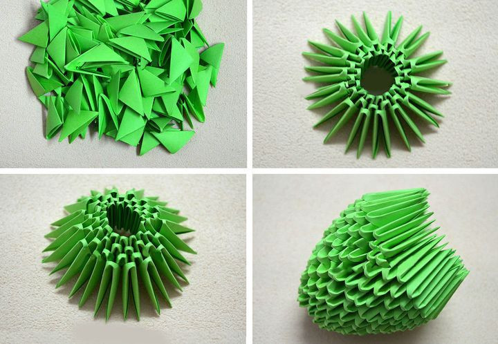 Схема сборки модульного оригами кактуса