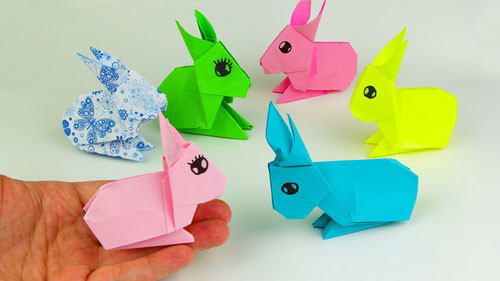 Кролик оригами из бумаги 11
