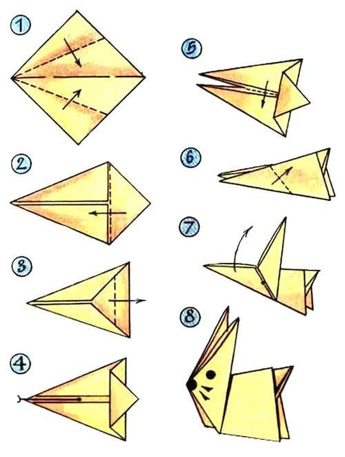 Кролик оригами схема 3