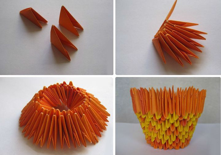 Схема сборки кактуса оригами