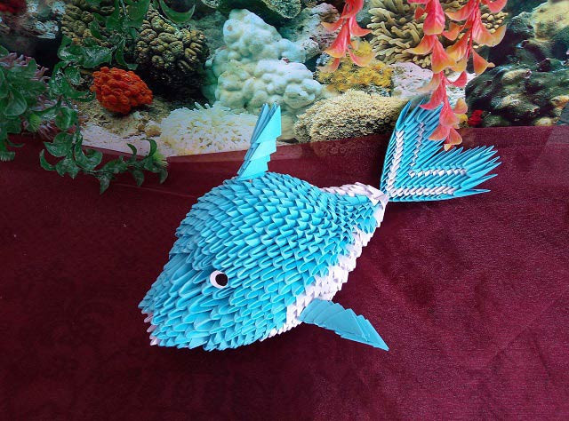Дельфин в модульной технике оригами