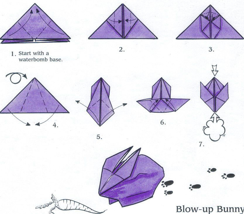 Бумажный оригами кролик 2