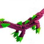 Динозавр из модулей оригами