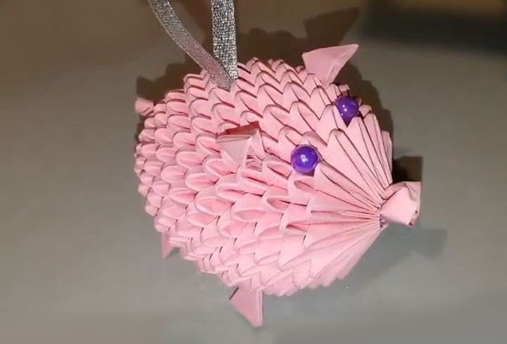 Модульная свинья оригами