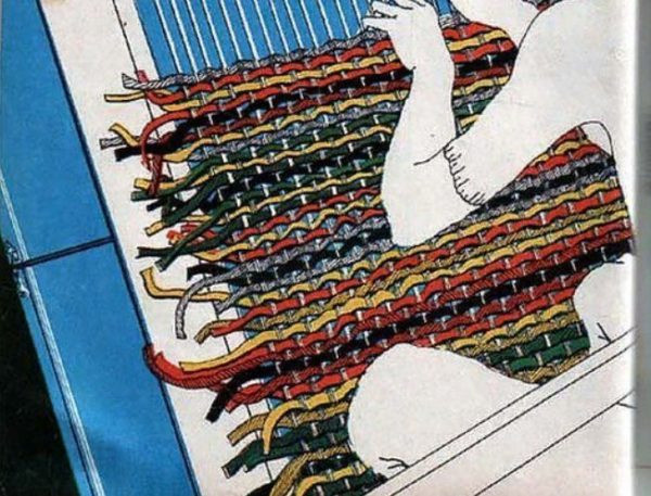 Плетение коврика с бахромой