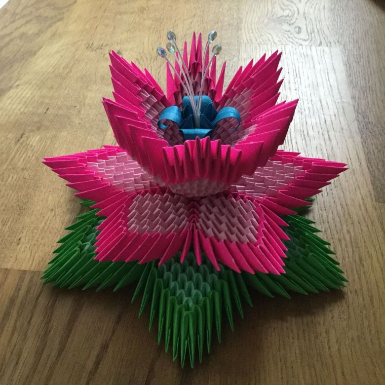 оригами модульный цветок из бумаги своими руками