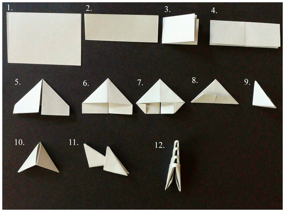 Изготовление модулей оригами из бумаги