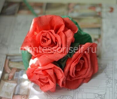 Букет роз из гофрированного картона