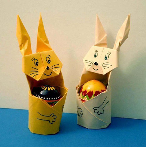 кролик из бумаги оригами для детей 6