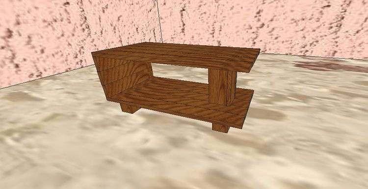3D визуализация того же стола в программе PRO100