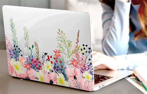 купить прозрачный чехол для ноутбука с розовыми цветами для друга