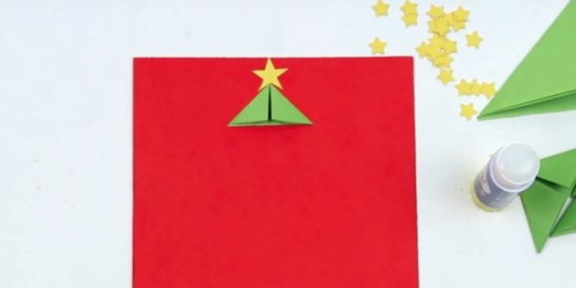 новогодние открытки своими руками: приклеиваем одну деталь и звезду