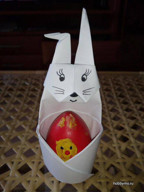 кролик из бумаги оригами для детей 4