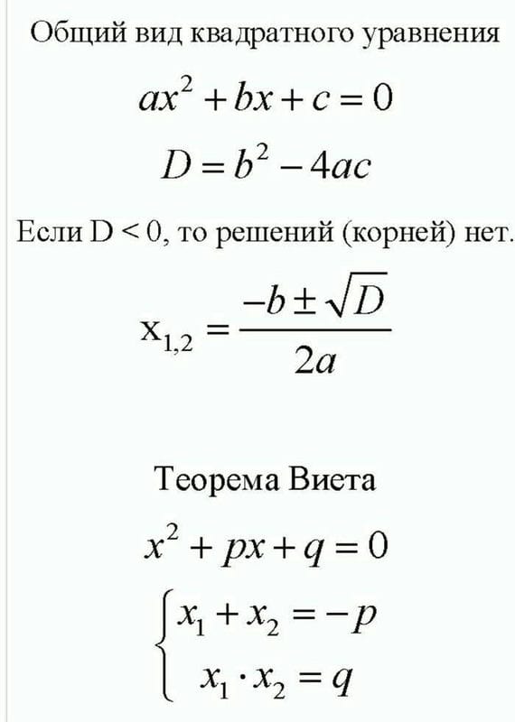 Картинки формулы по алгебре (50 фото) #15