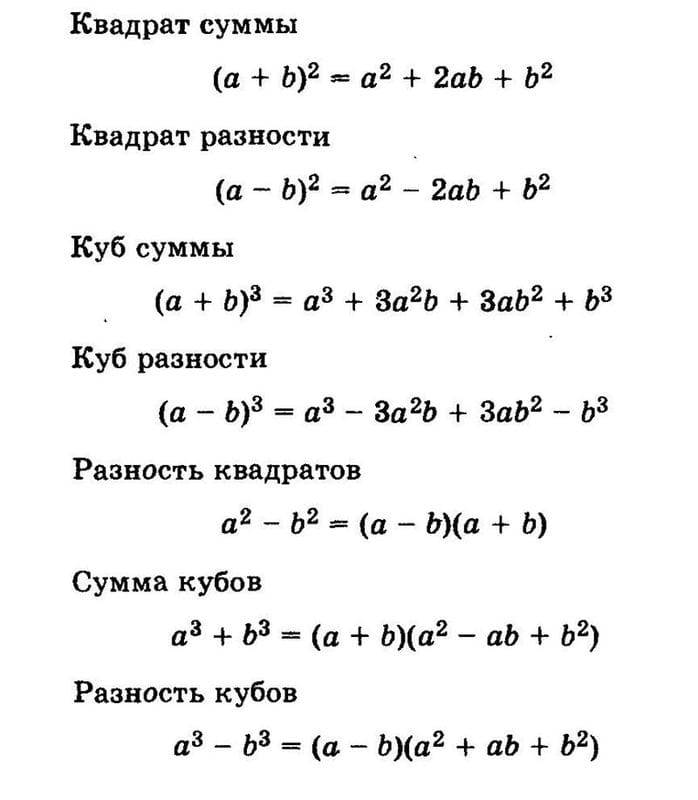 Картинки формулы по алгебре (50 фото) #26