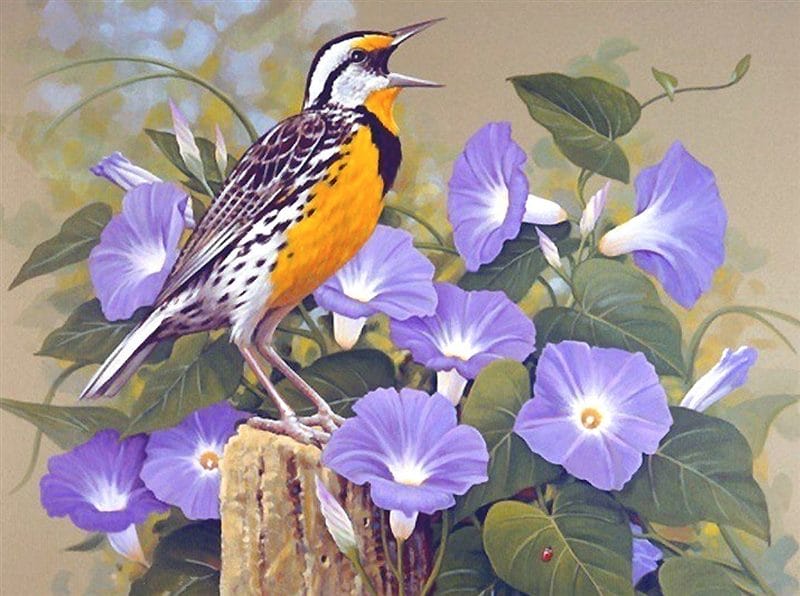 Картинки птицы и цветы (100 фото) #69