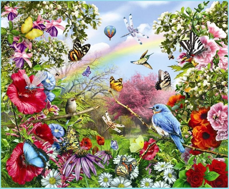 Картинки птицы и цветы (100 фото) #51